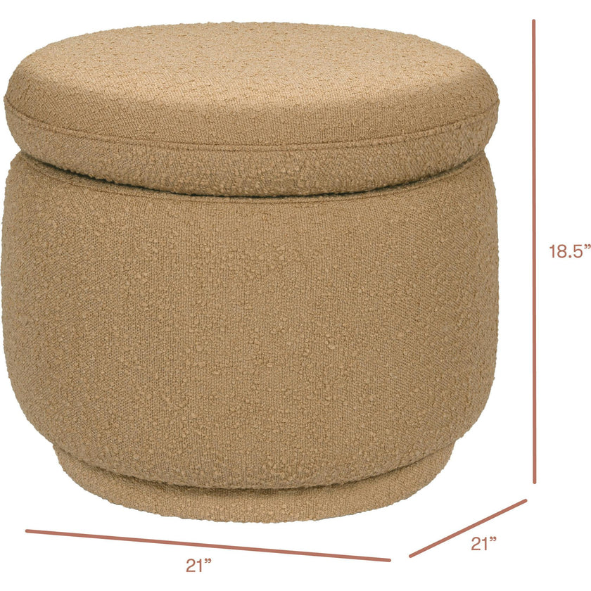Enoki Storage Ottoman in Boucle in Sand Boucle