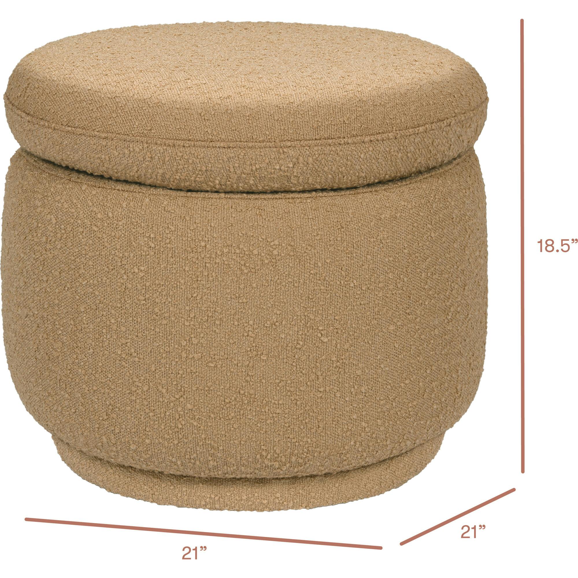 Enoki Storage Ottoman in Boucle in Sand Boucle