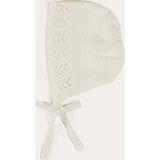 Openwork Cotton Knitted Bonnet in Cream (S-L)