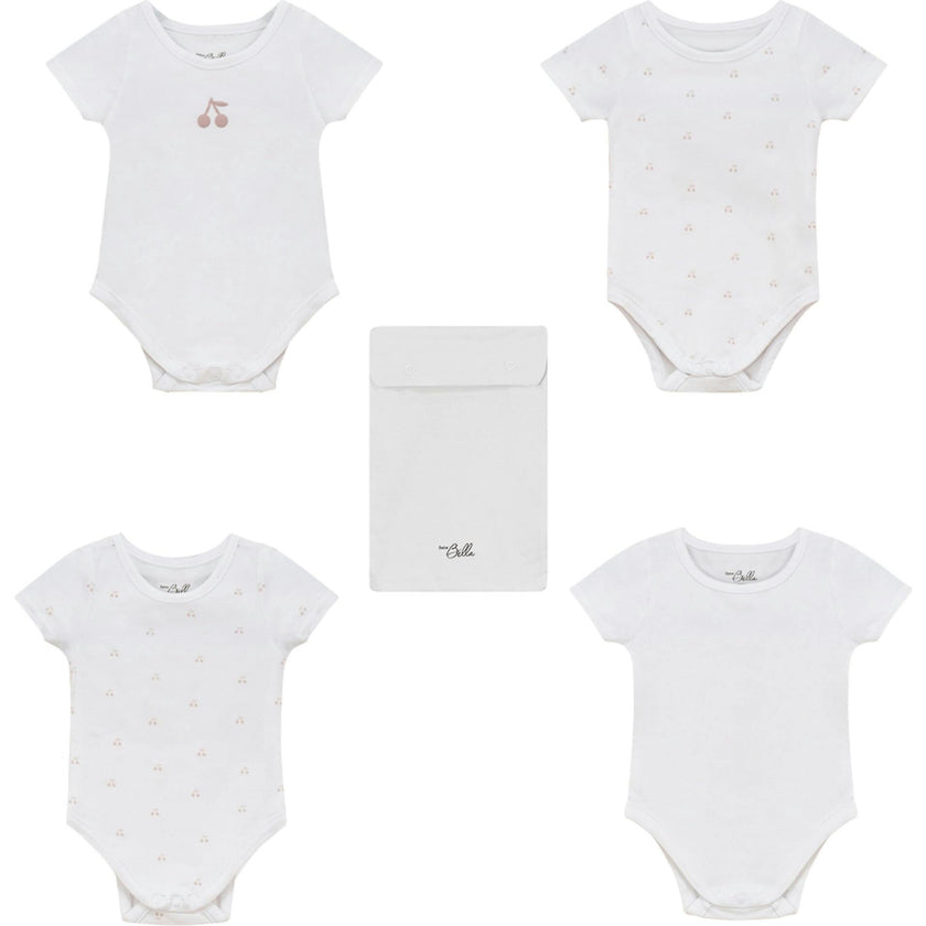 Cherry Print Undershirt Set Pure White/Blue