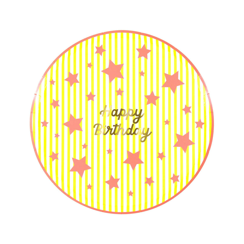 Bright Star Happy Birthday Side Plates