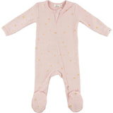 Mini Gold Star Foil Zipper Footie