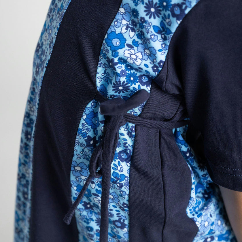 Floral Print Knit Colorblock Dress