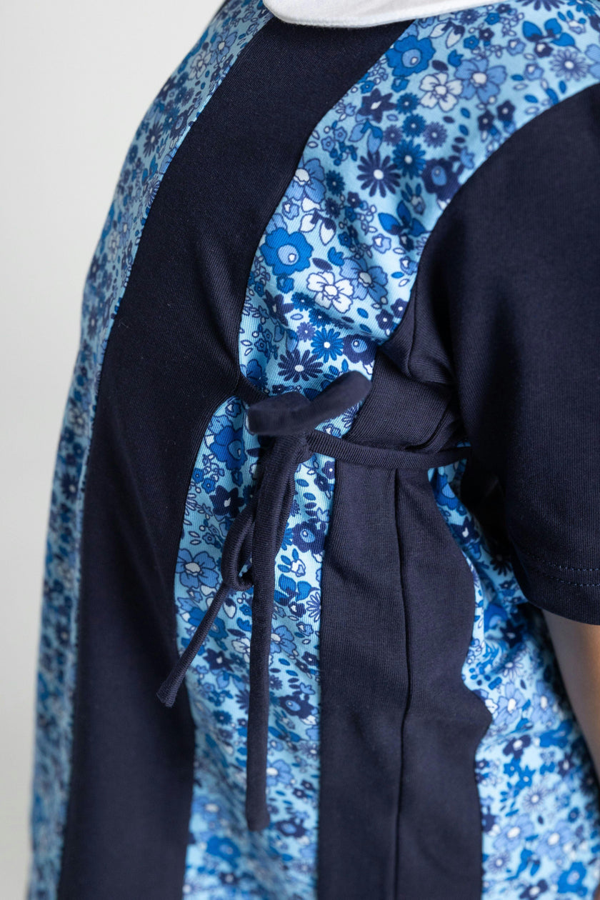 Floral Print Knit Colorblock Dress