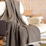 Cotton Sustainable Knit Geometric Throw Blanket - Checkerboard