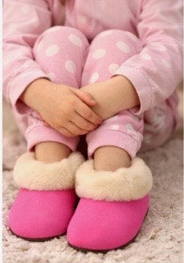 Kids Genuine Alpaca Fur Slippers | Handmade in Peru | Naturally Hypoallergenic | Fuchsia Blossom