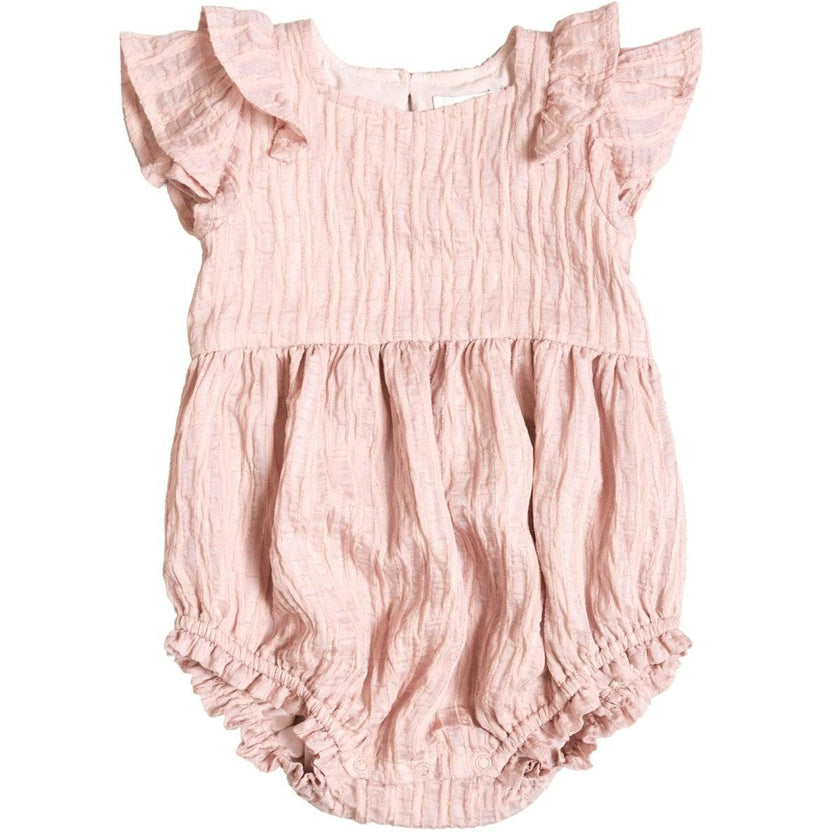 Baby Hattie Romper in Pink Stripes