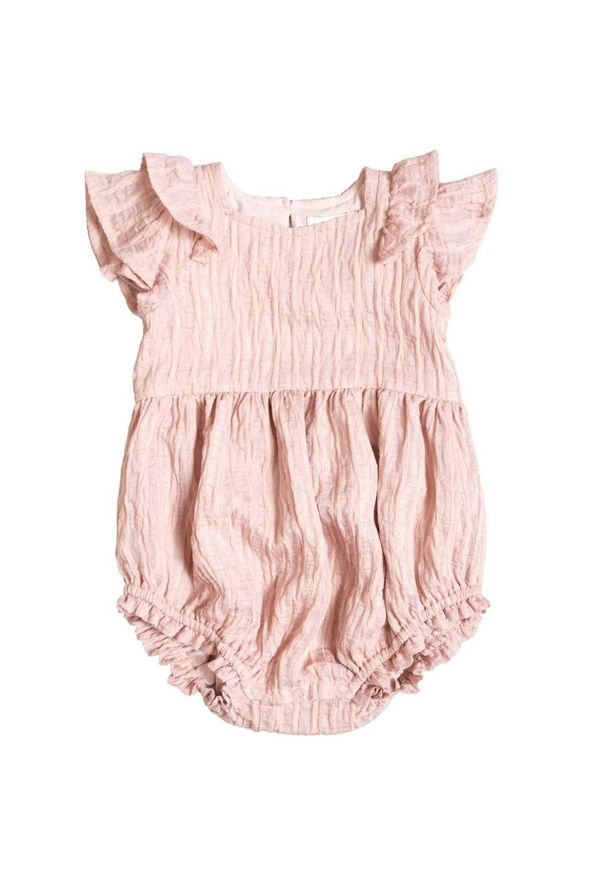 Baby Hattie Romper in Pink Stripes