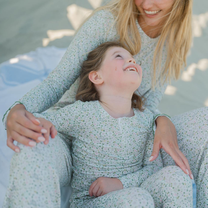 unisex sea marsh floral pima pajamas set