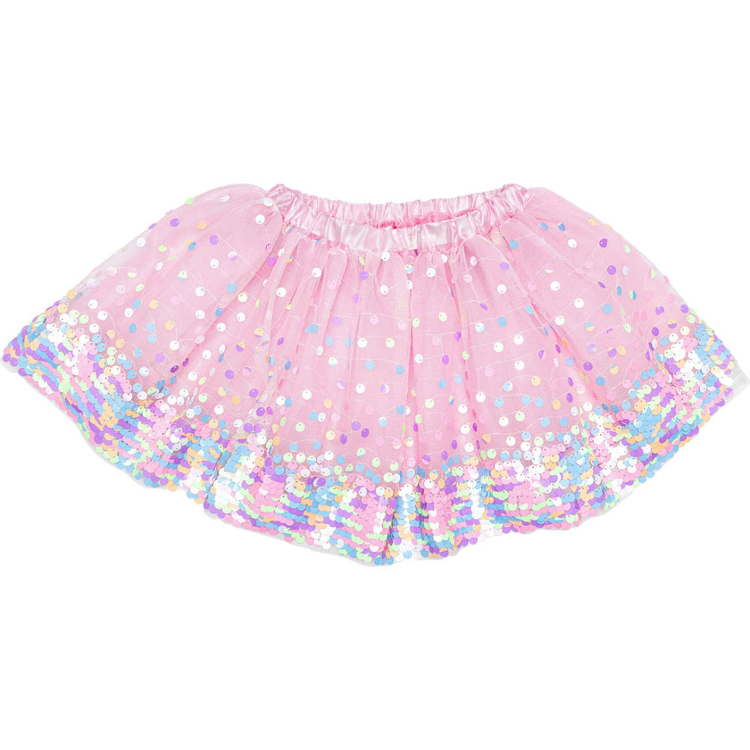 Sequins Skirt with Satin Waistband