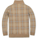Organic Mock Neck Intarsia Sweater, Beige