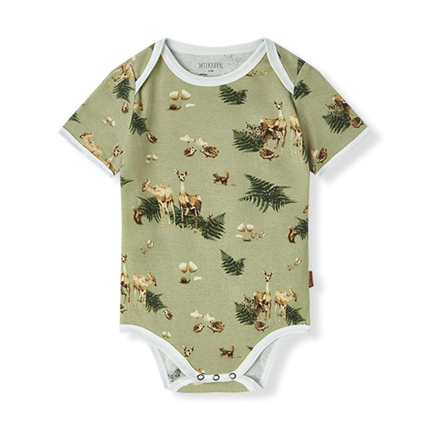 Forest Party Organic Cotton Short Sleeve One Piece