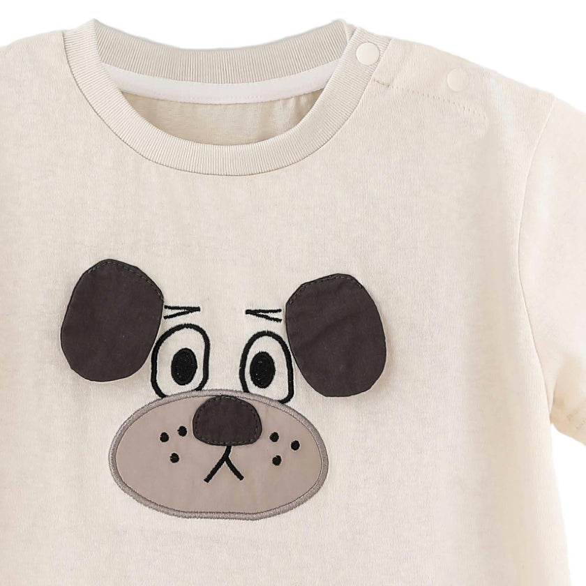 Beige Dog Stripe Set