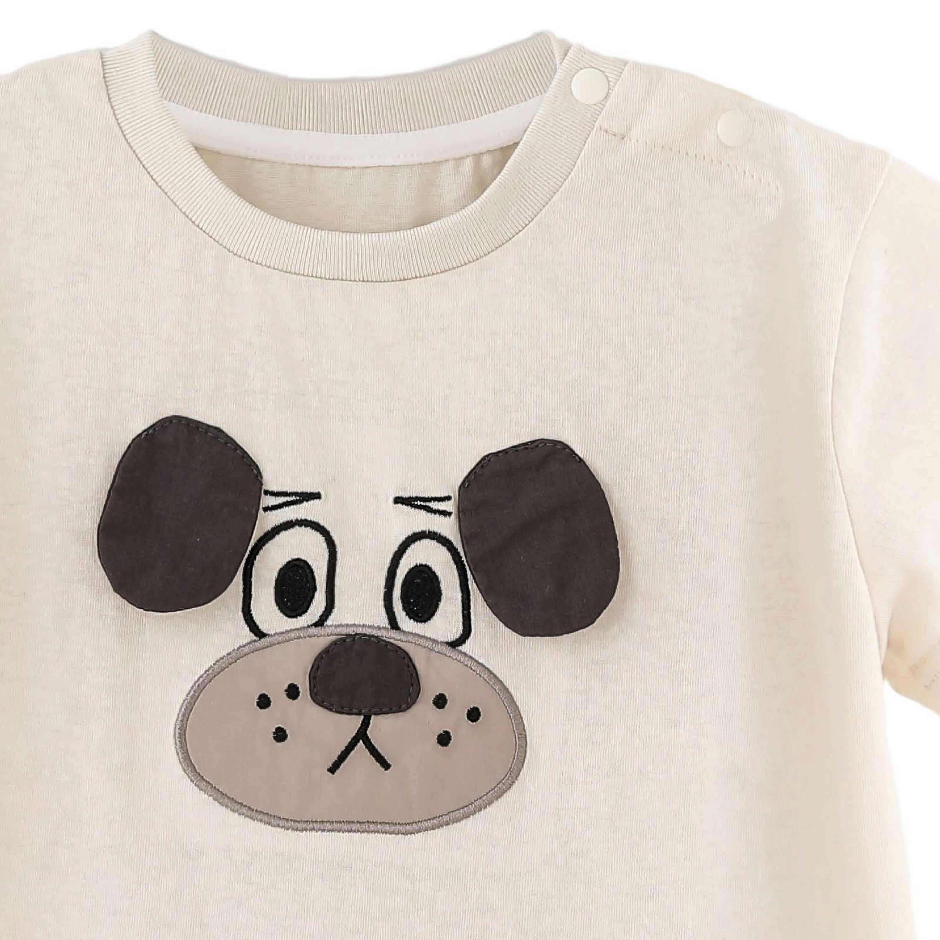 Beige Dog Stripe Set