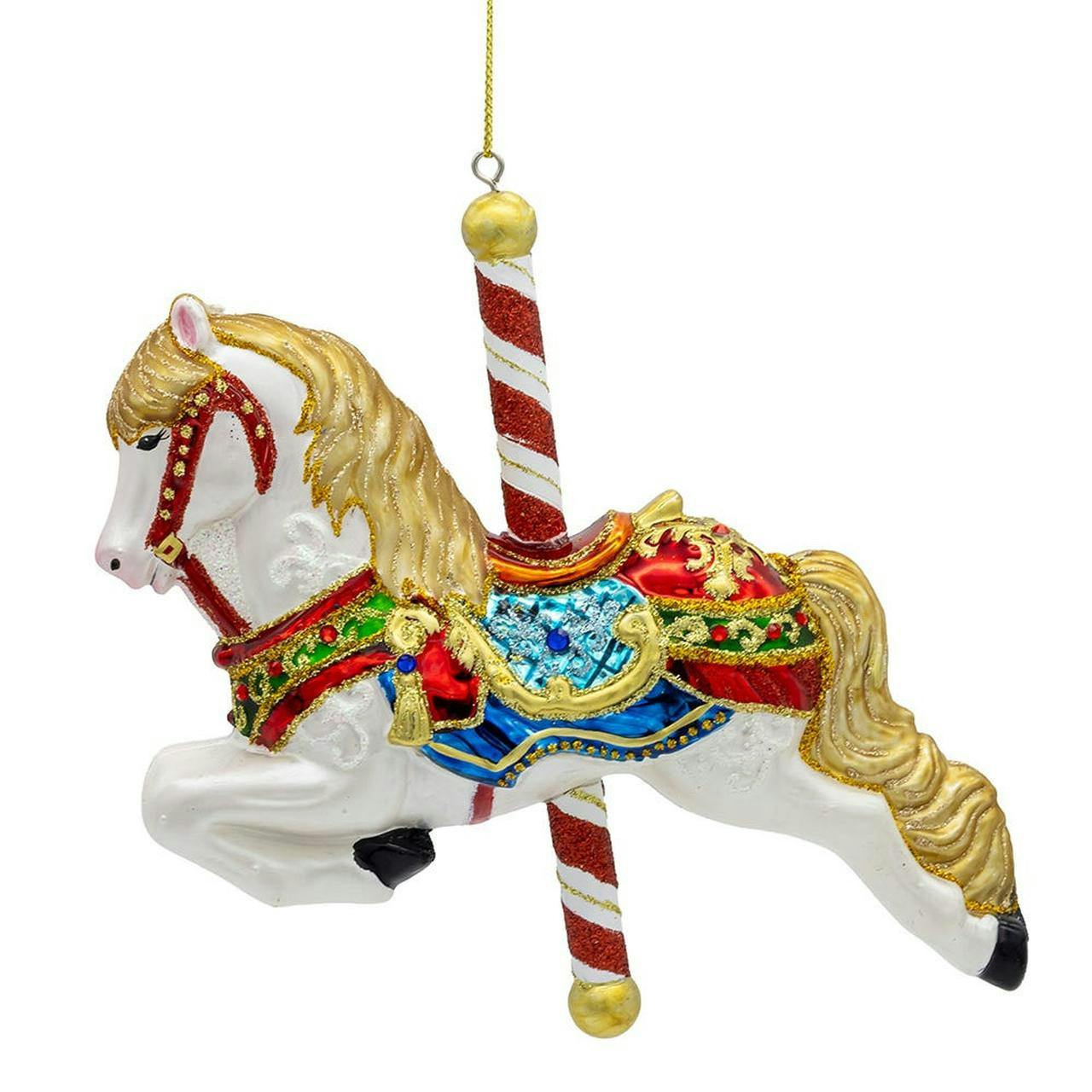 Kurt Adler 6-Inch Bellissimo Glass Carousel Horse Ornament