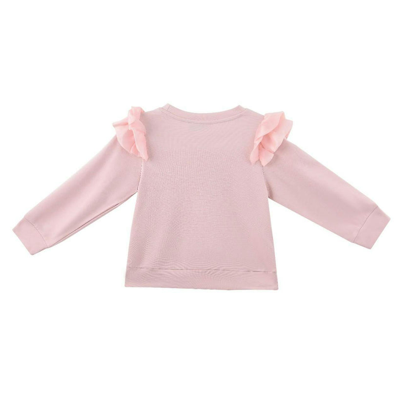 Pastel Pink Ruffle-Shoulder Set