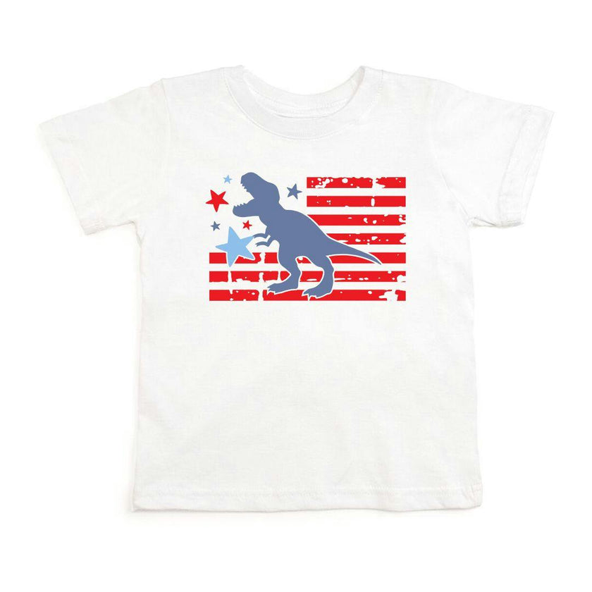 All American Dino Short Sleeve T-Shirt - White