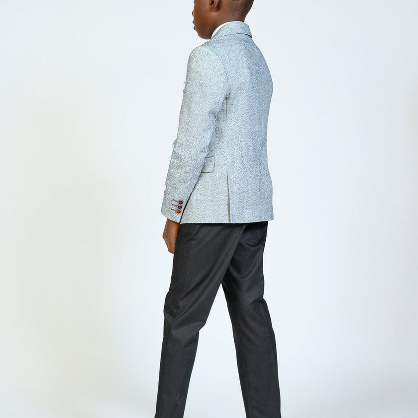 Cool Gray Embroidered Blazer