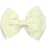 Grosgrain Scalloped Bow Hair Clip (Buttercream)
