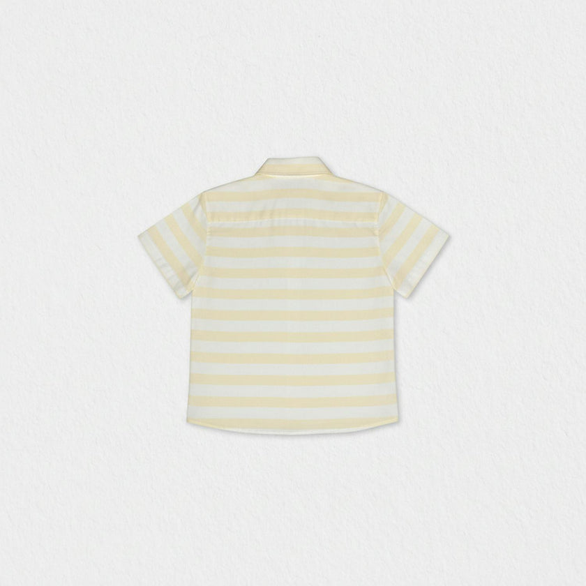 Colin Boy Shirt Short Sleeve Cotton, Off-White Openwork
