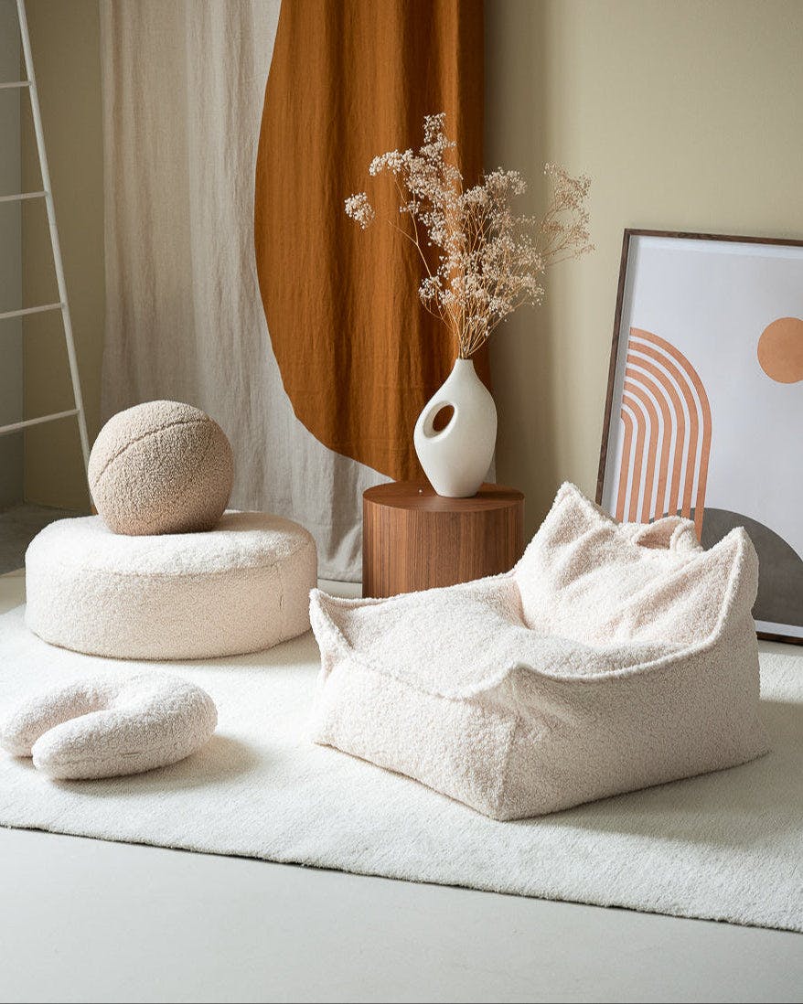 Cream White Beanbag Chair