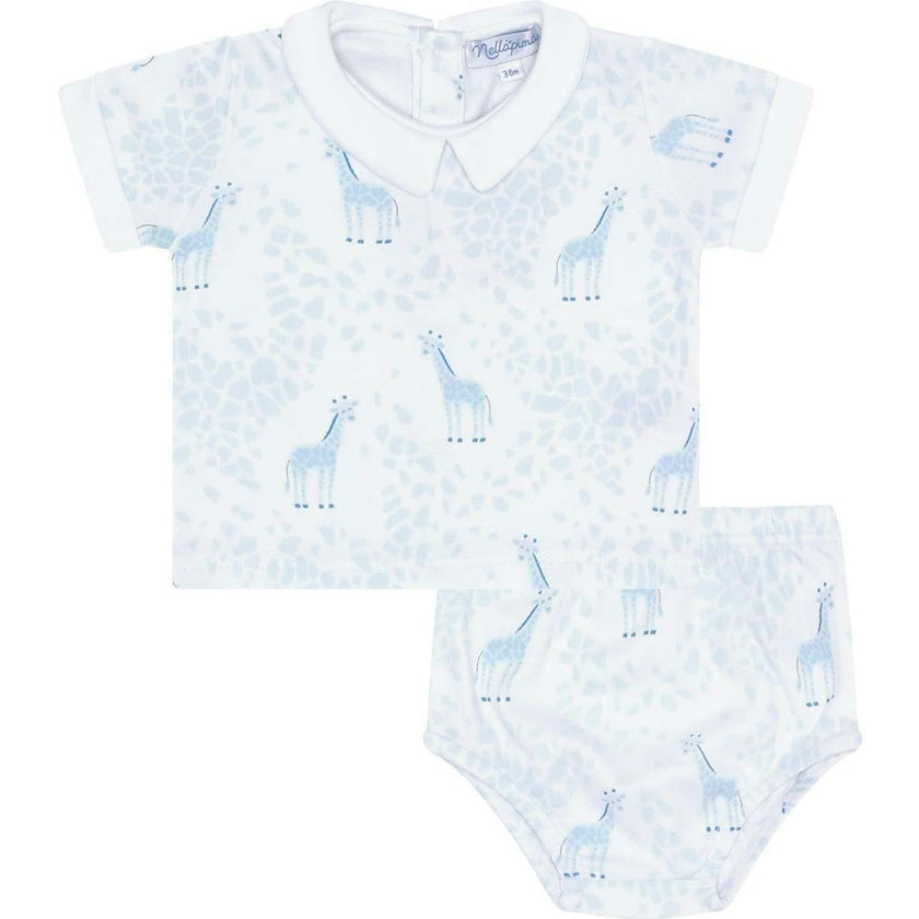 Blue Print Diaper Cover Set