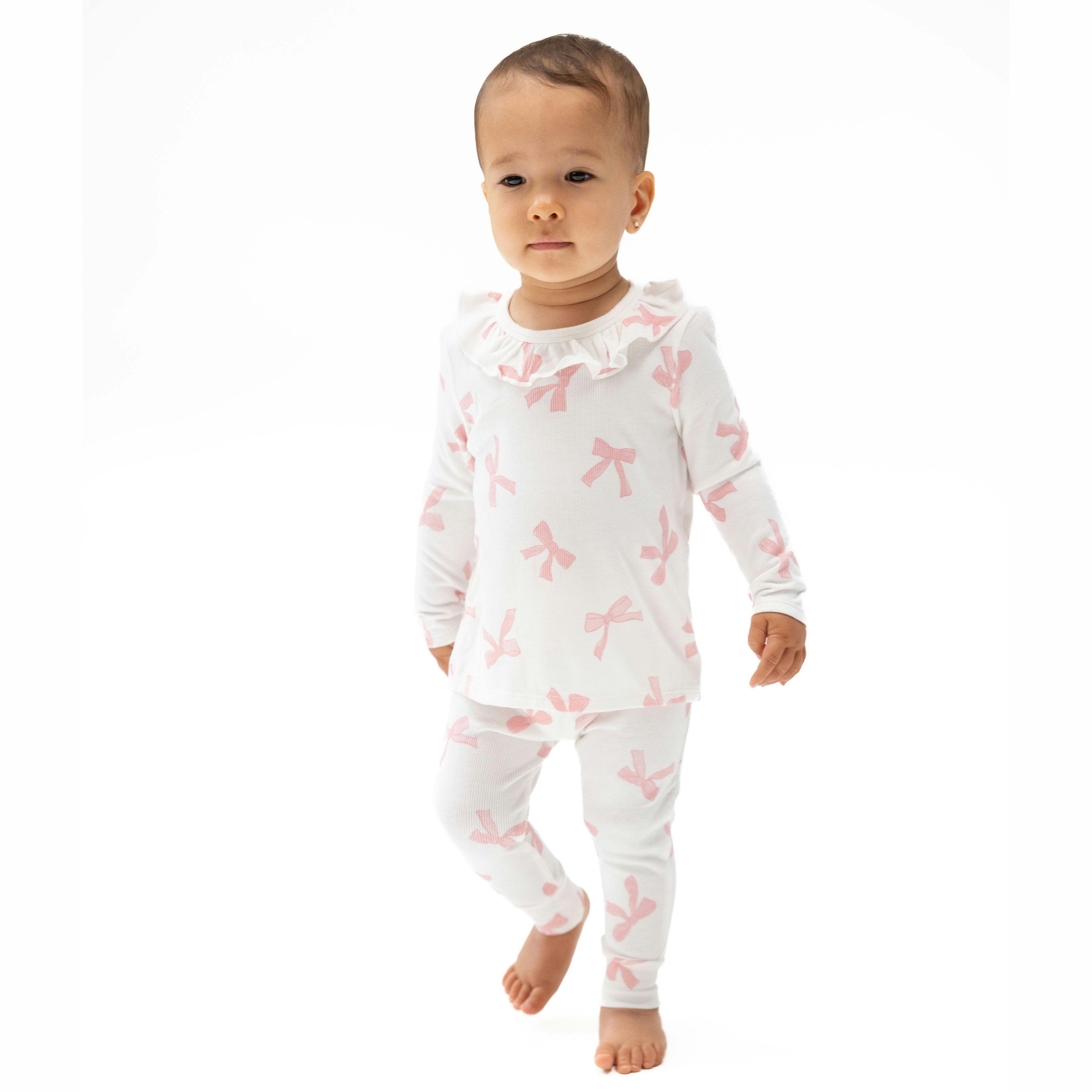 Pretty Bows - Long Sleeve Ruffle Top and Pant
