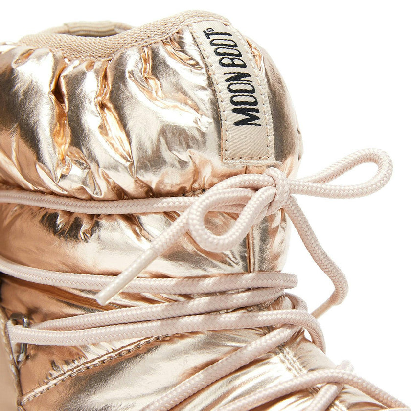 MOON BOOT Protecht Junior Low Rose Gold Nylon Boots Pink