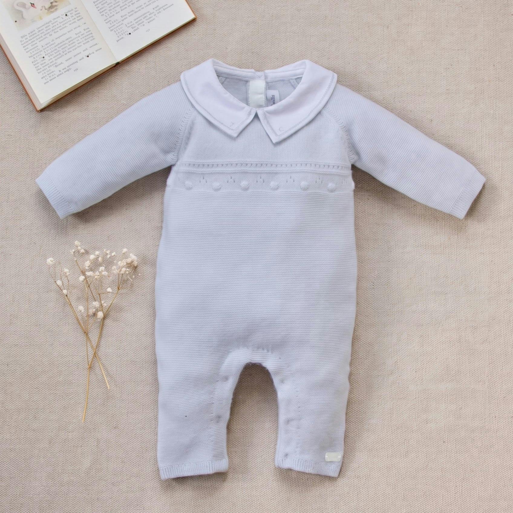 TARTINE ET CHOCOLAT Cashmere Blend Knit Jumpsuit - Bleu Ciel