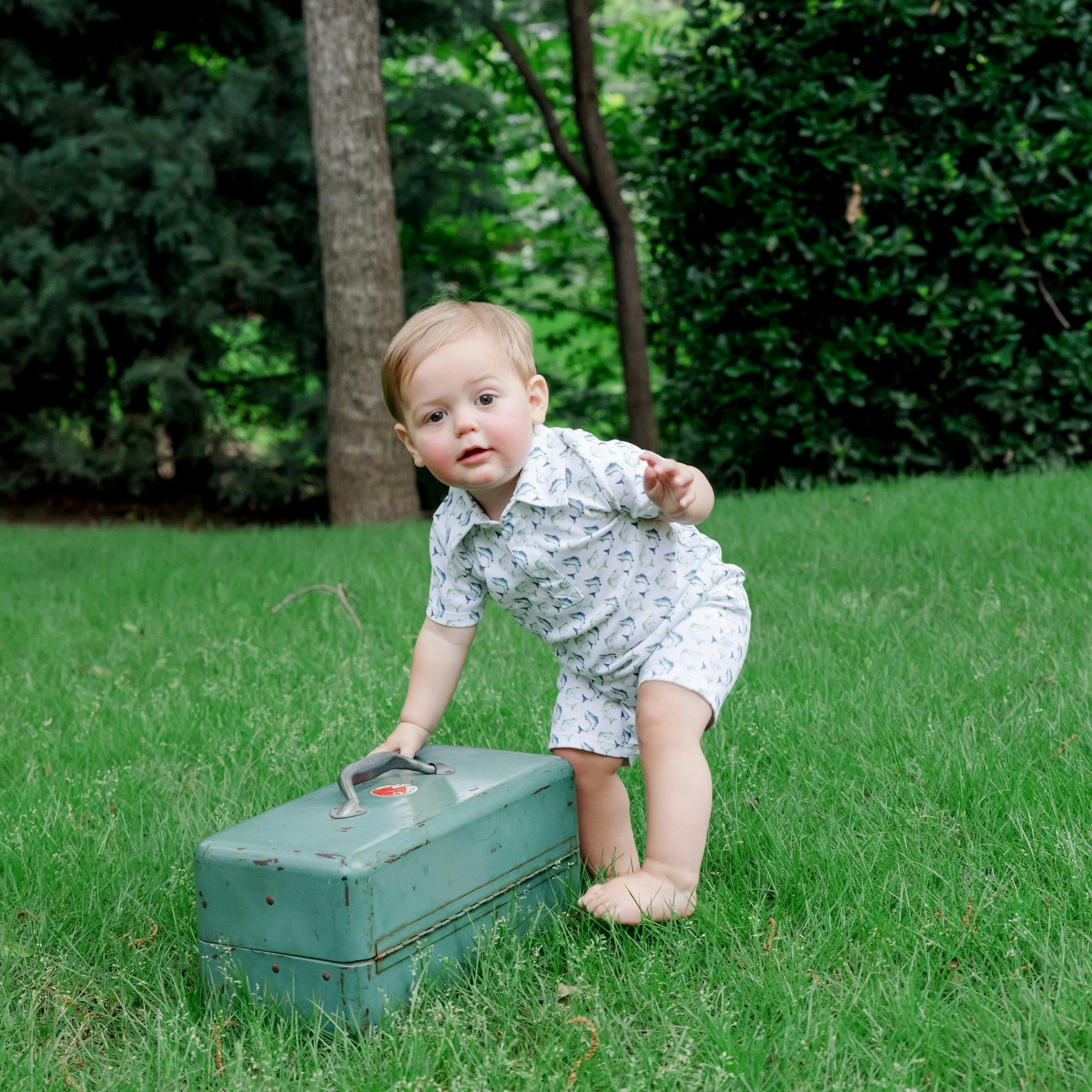 Tripp Boys' Polo Shortall - Jumping Trout