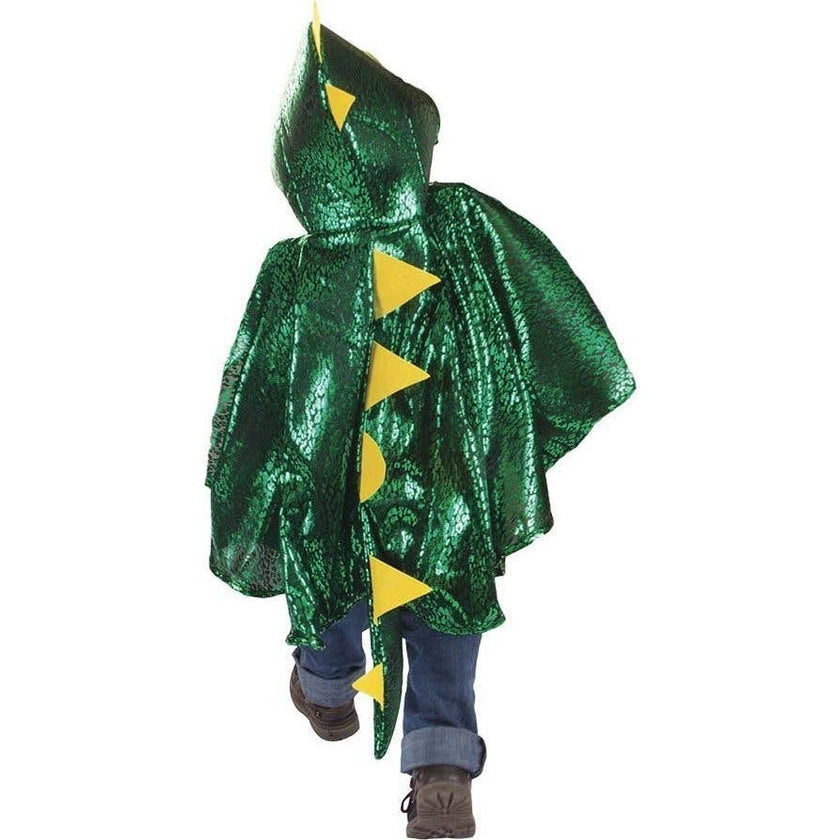 Toddler Dragon Cape Green Metallic