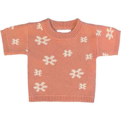 Girls Spring Summer Flower Floral Blossom Knit Top