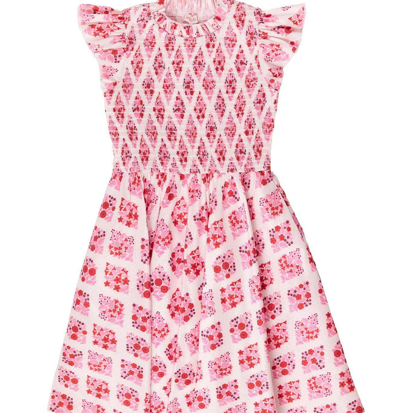 Mini Kylie Dress in Rouge Lattice Floral