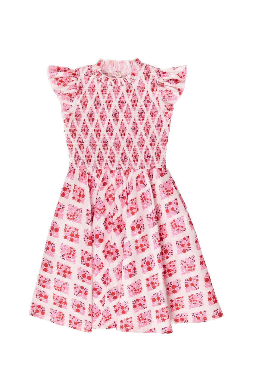 Mini Kylie Dress in Rouge Lattice Floral