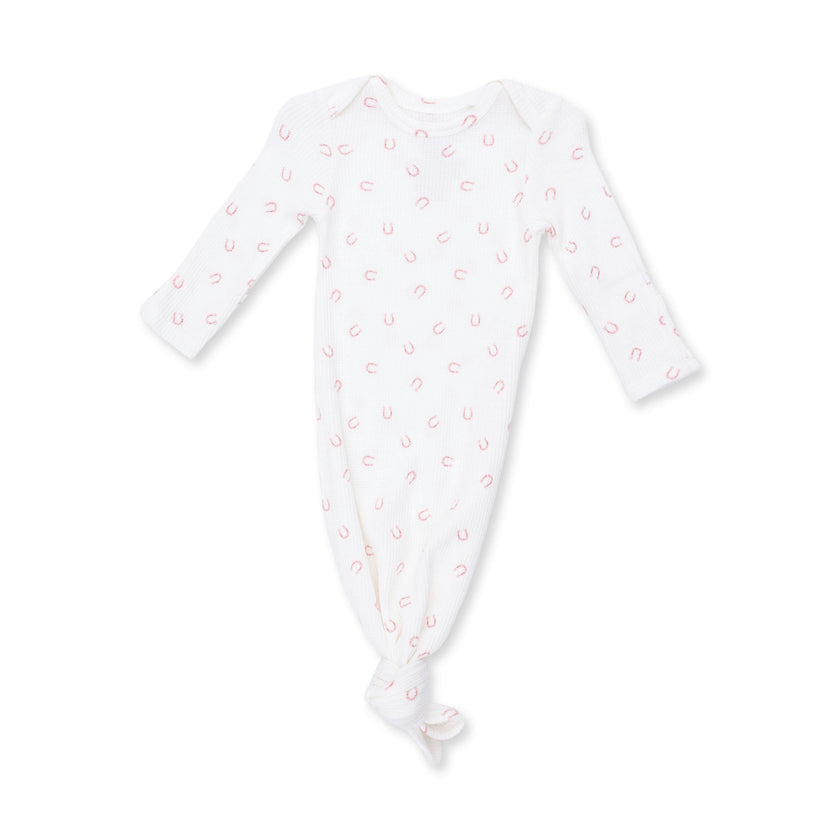 Little Horseshoes Pink - Knotted Gown and Knot Headband