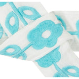 Embroidery Belt Aqua Floral Embroidery, Floral Embroidery