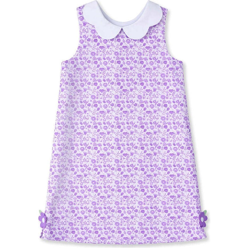 Printed Pique Dress with Flowers