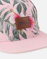 Cap Pink Hibiscus Print