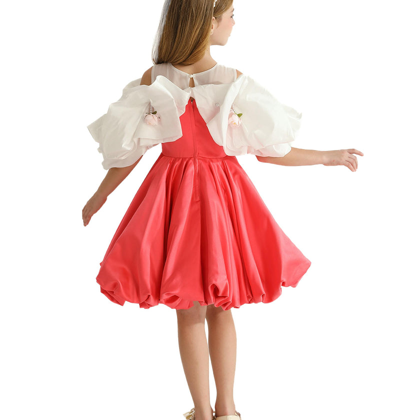 Red Silhouette White Sleeve Isadora Dress
