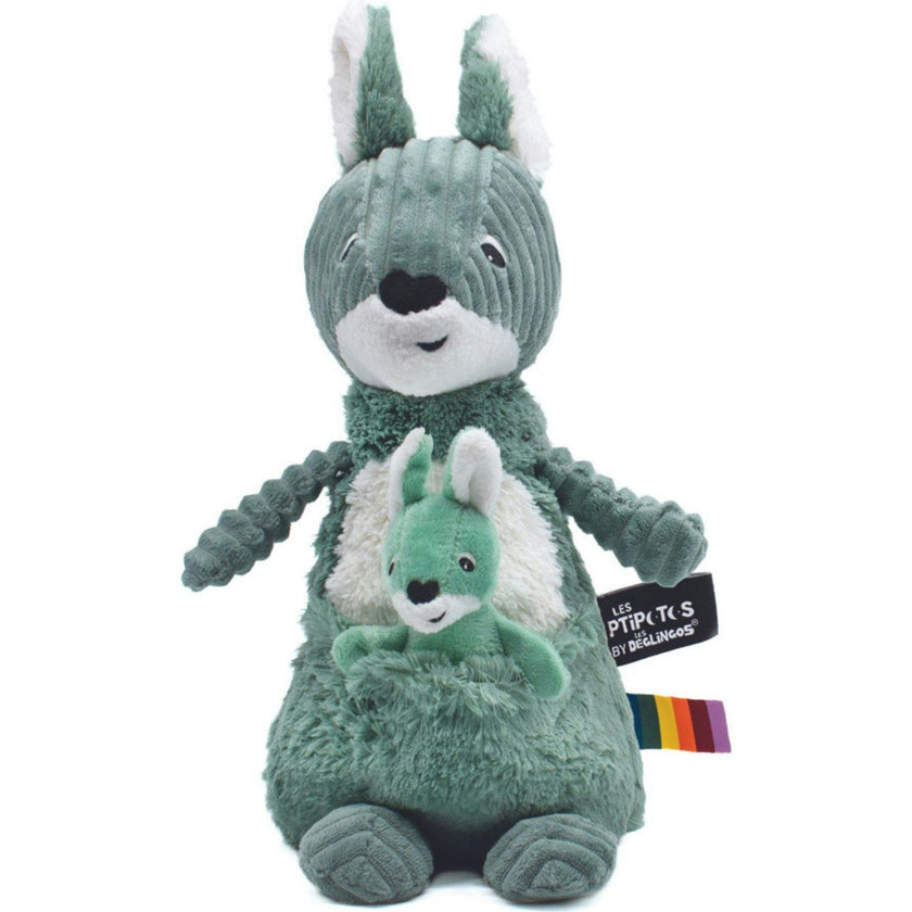 KANGAROO - MOM & BABY  PLUSH - GREEN