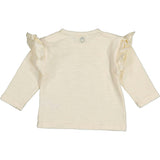 Long Sleeve T-Shirt with Ruffled Shoulder