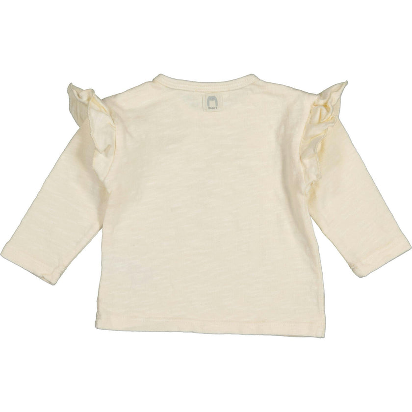 Long Sleeve T-Shirt with Ruffled Shoulder
