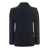 Navy Twill Peak Lapel Blazer