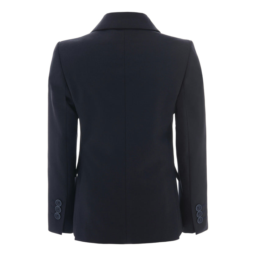 Navy Twill Peak Lapel Blazer