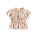Beige Ruffle Bow Outfit Set