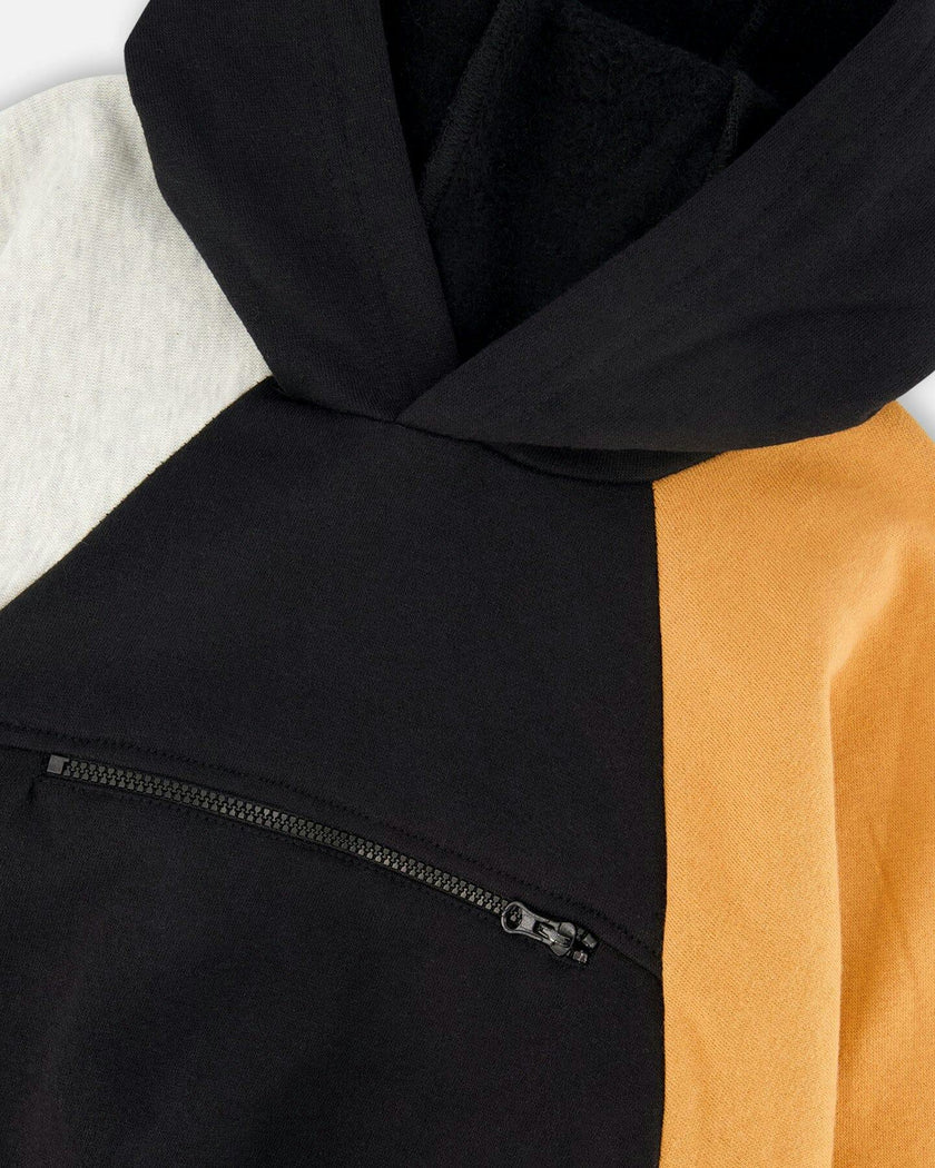 Pullover Hooded Fleece Sweatshirt with Zip Pocket