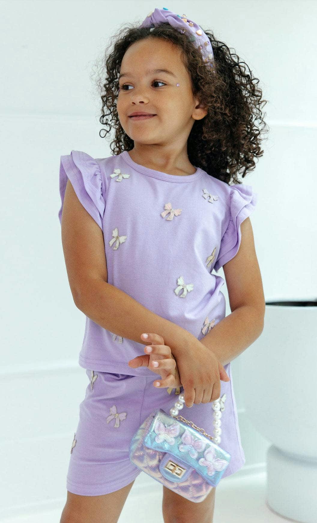 Lavender Pretty Bows Short Set