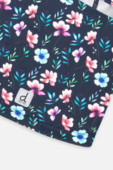 Brushed Jersey Balaclava Blue Floral Print