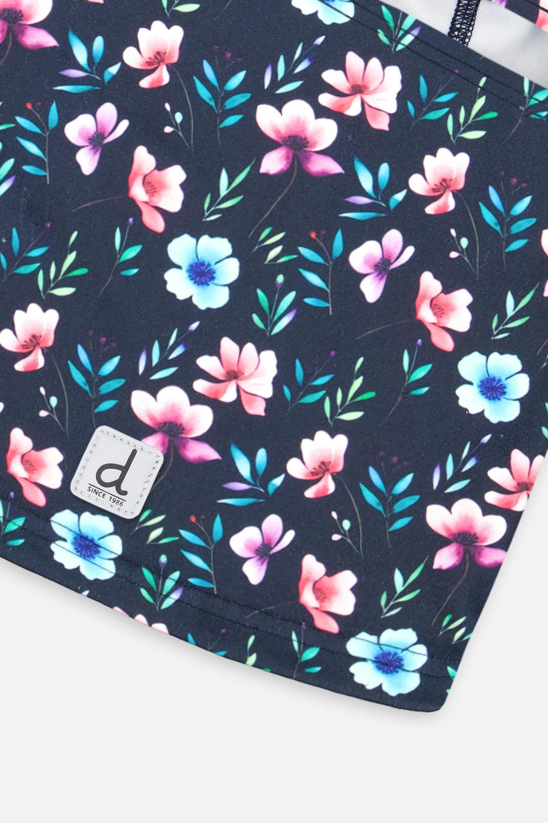 Brushed Jersey Balaclava Blue Floral Print