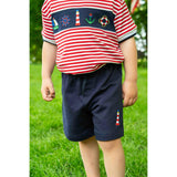 Knit Short Set With Nautical Appliqué